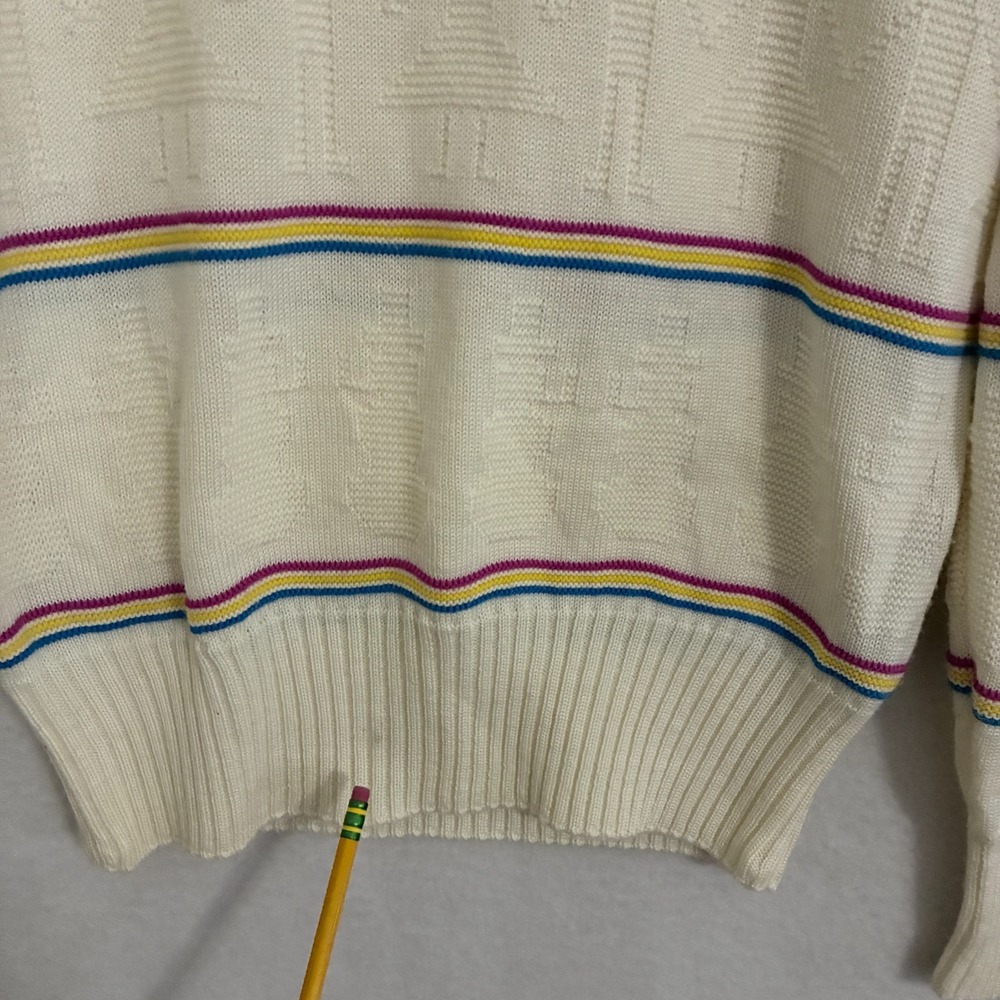 Vtg 80s Tyrolia by Head Wool Blend Sweater Womens Fits Like Size S Striped Ski - Picture 5 of 8
